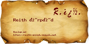 Reith Árpád névjegykártya